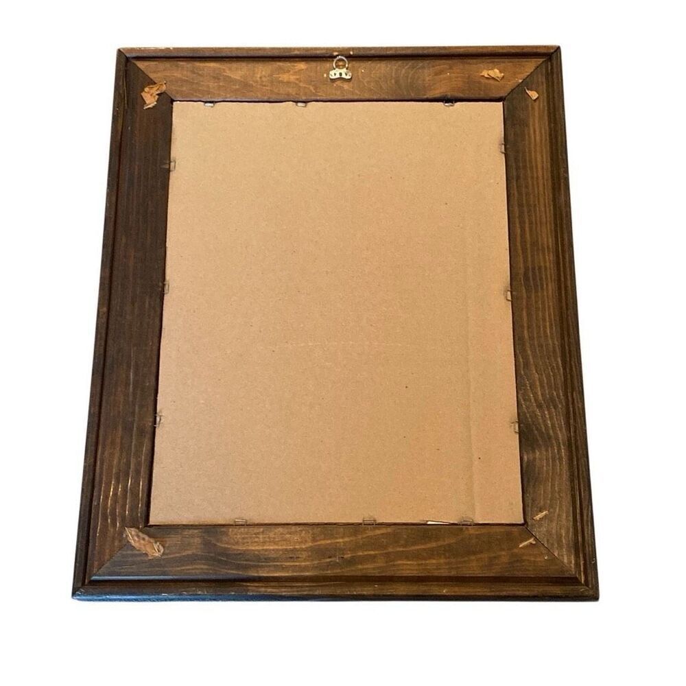 Vintage 1978 Ann Lynn Serigraph Tree and Moon Mirror Wood Frame - Picture 5 of 7